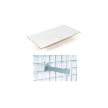 Global Industrial 36inX12in Melamine Wood Shelves With Brackets, 3PK 331397